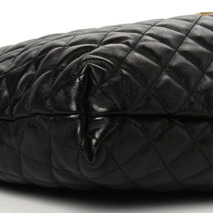 Saint Laurent Lambskin Quilted Maxi Icare Shopping Tote Black 9 of 10