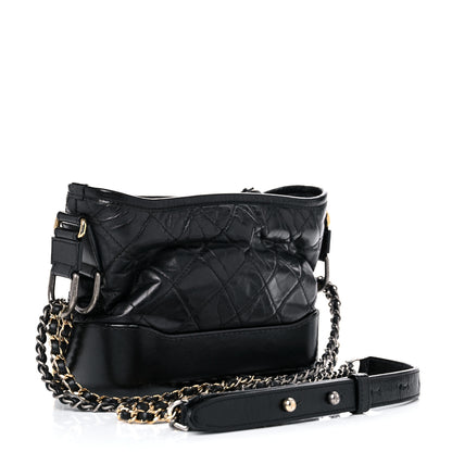 Chanel Aged Calfskin Quilted Small Gabrielle Hobo Black 3 of 17