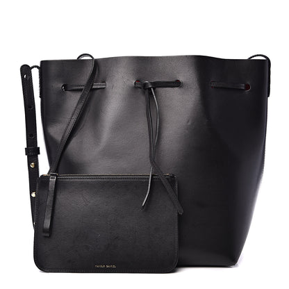 Mansur Gavriel Vegetable Tanned Calfskin Bucket Bag Black Flamma 1 of 17