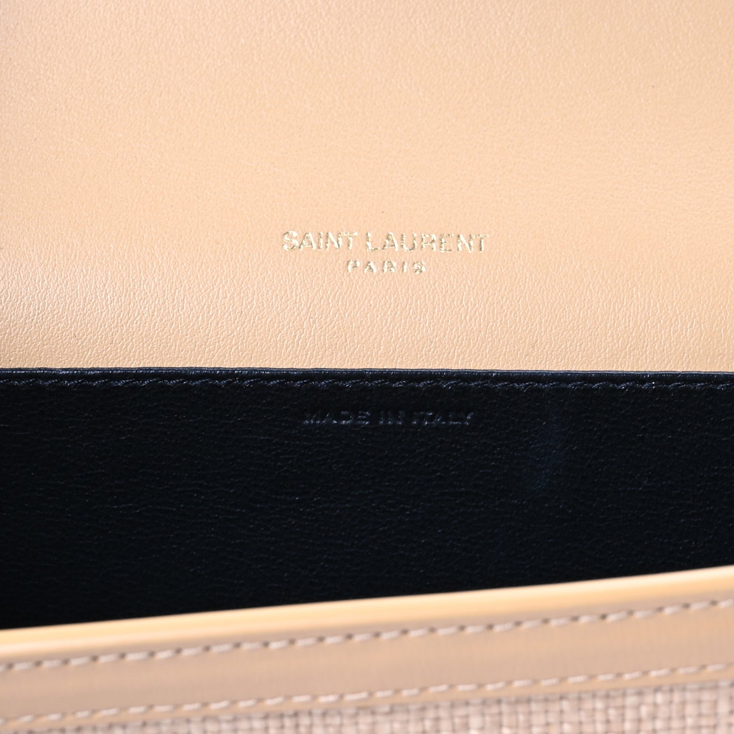 Micro Raffia Monogram Uptown Chain Wallet Natural Hay Blush