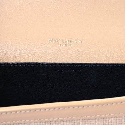 Saint Laurent Micro Raffia Monogram Uptown Chain Wallet Natural Hay Blush 7 of 11