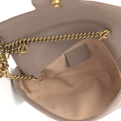 Gucci Calfskin Matelasse Super Mini GG Marmont Shoulder Bag Porcelain Rose 5 of 14