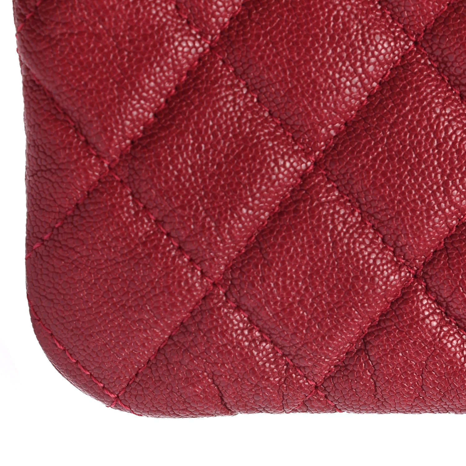 Chanel Caviar Quilted Zipped Boy Pouch Red 8 of 9