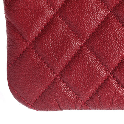 Chanel Caviar Quilted Zipped Boy Pouch Red 8 of 9