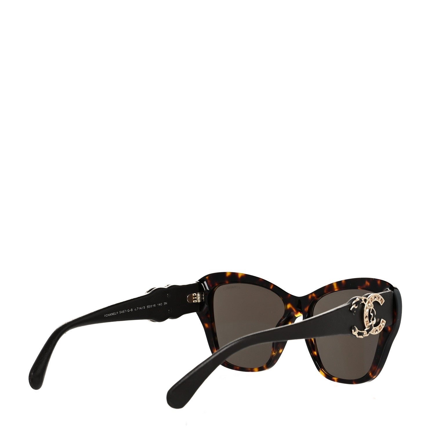 Chanel Acetate Lambskin CC Sunglasses 5457-Q-B Tortoise 4 of 6