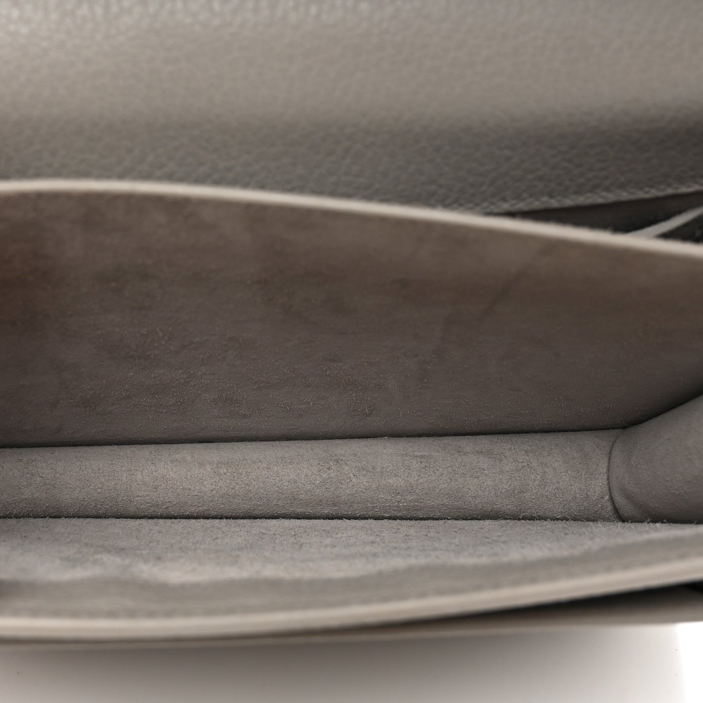 Grained Calfskin Medium Monogram Sunset Satchel Light Grey