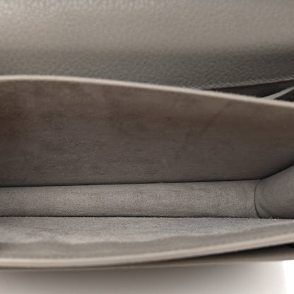 Saint Laurent Grained Calfskin Medium Monogram Sunset Satchel Light Grey 7 of 15