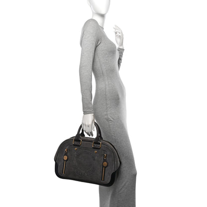 Louis Vuitton Suede Stamped Havane Bowler GM Grey 2 of 10