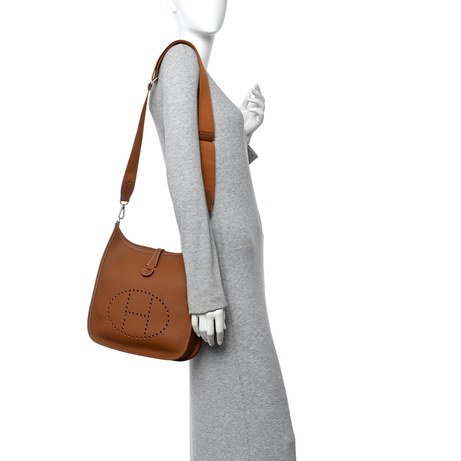 Hermes Taurillon Clemence EVELYNE III PM Gold 2 of 11