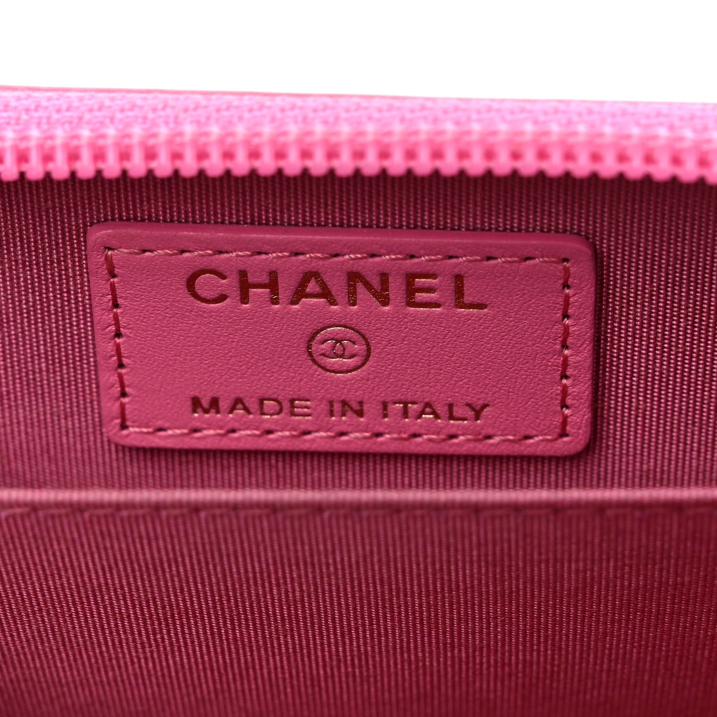 Calfskin Quilted Boy Zip Around Coin Purse Wallet Pink