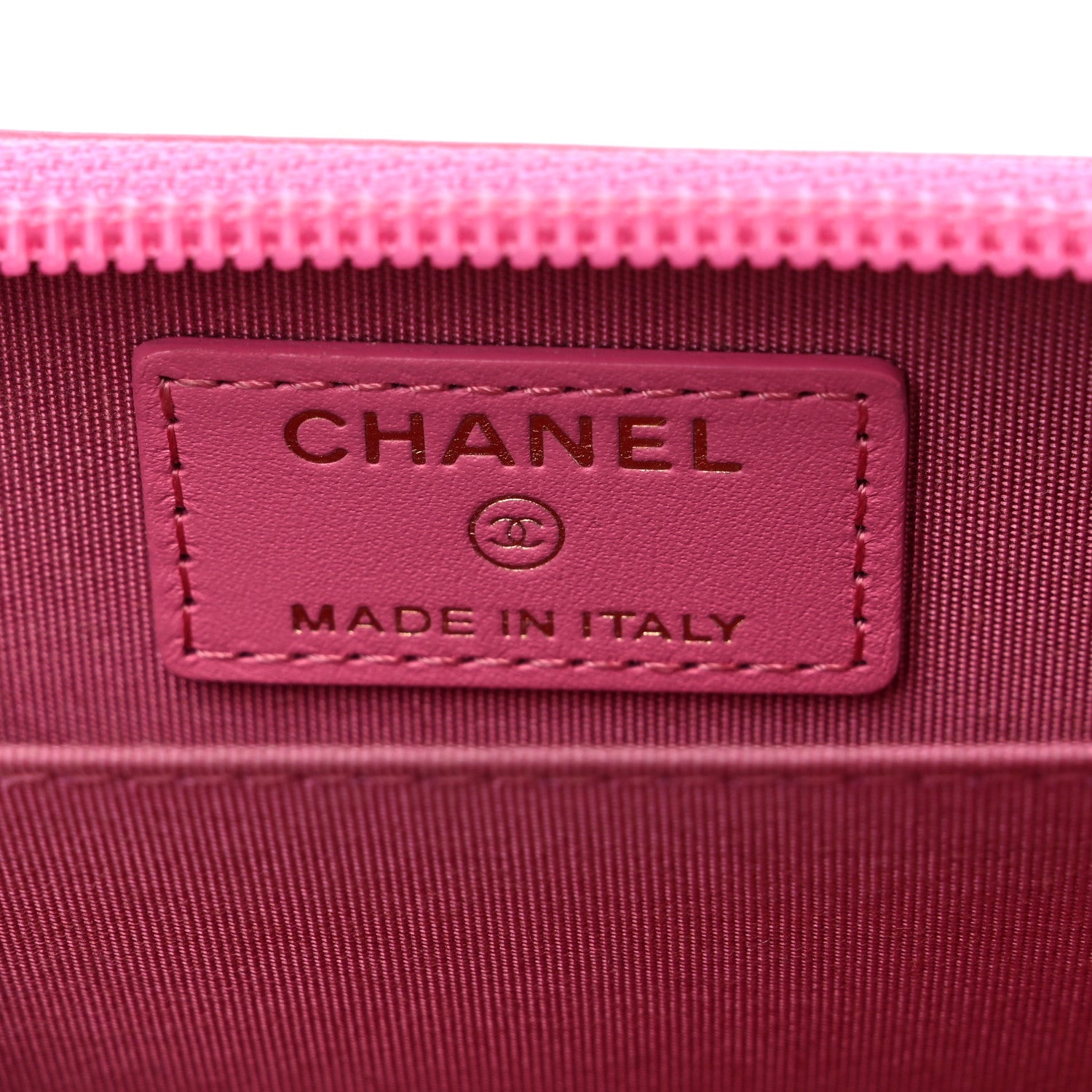 Chanel Calfskin Quilted Boy Zip Around Coin Purse Wallet Pink 5 of 12
