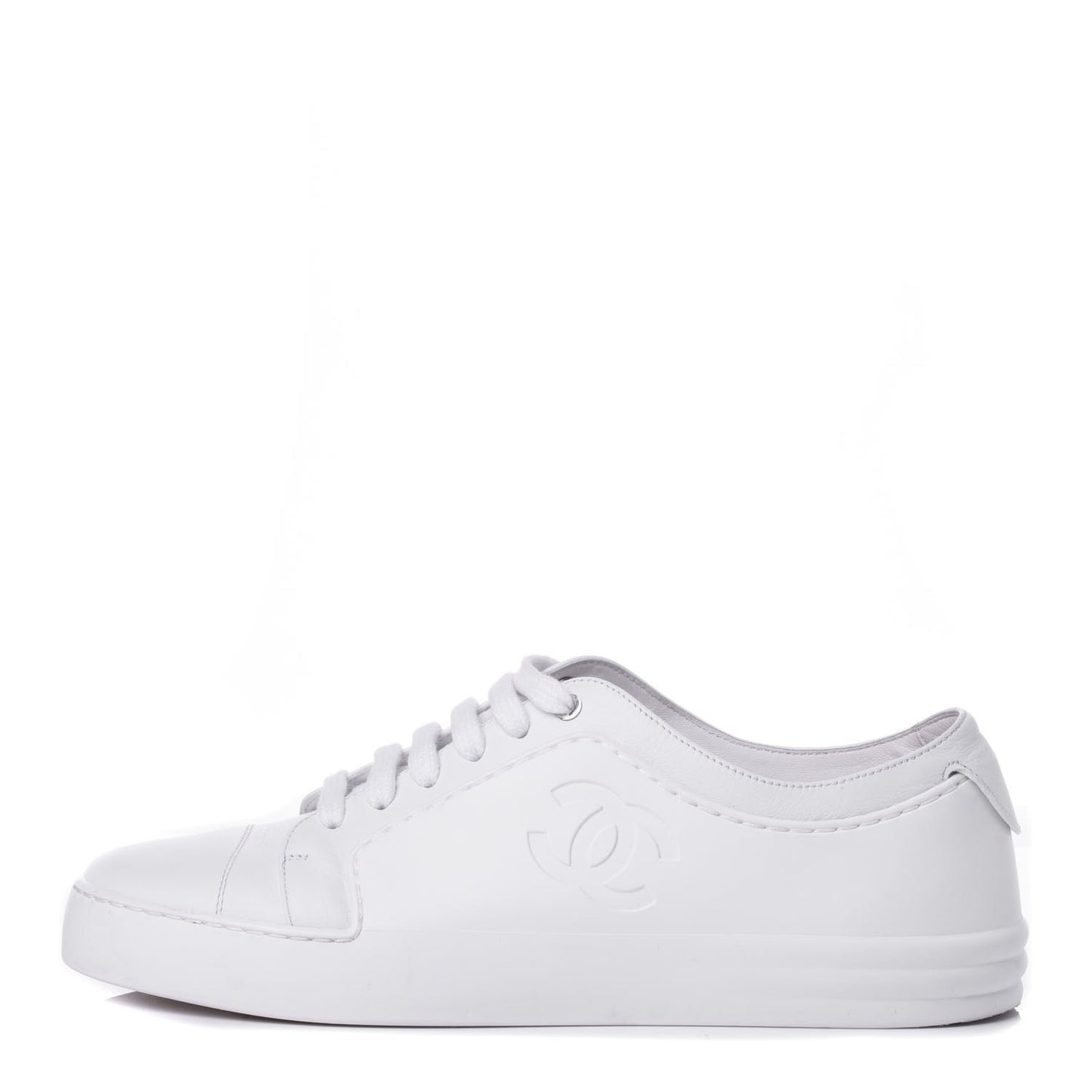 Calfskin Gum Womens CC Sneakers 39 White