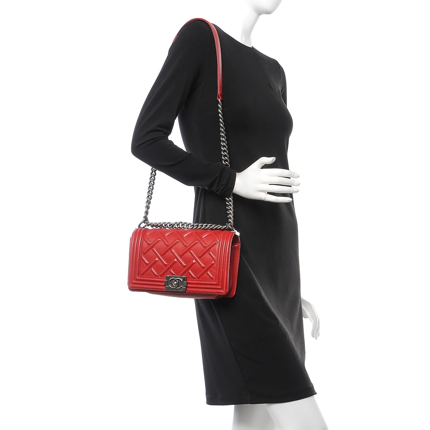 Chanel Lambskin Medium Boy Flap Red 2 of 12