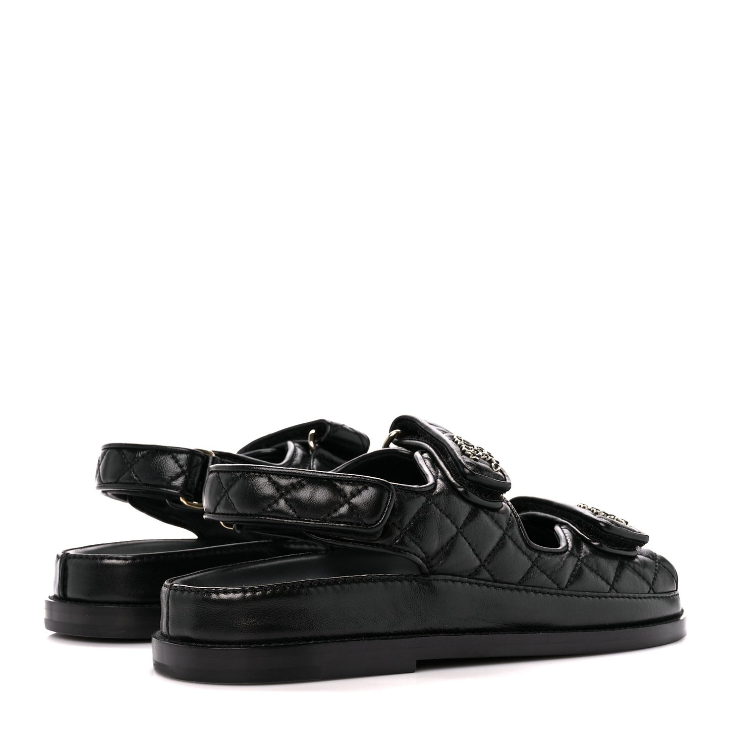 Lambskin Velcro Dad Sandals 36 Black