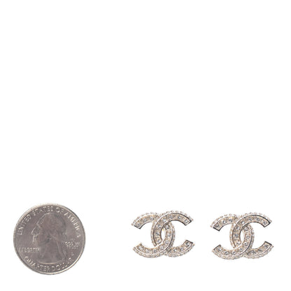 Chanel Crystal Timeless CC Earrings Light Gold 2 of 4