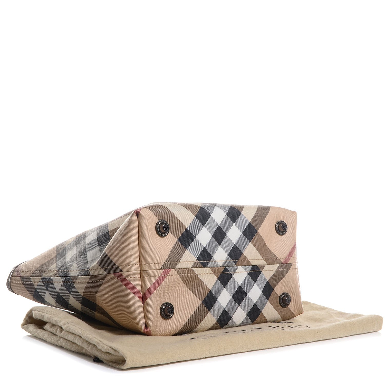 Burberry Supernova Check Small Stanton Tote Metallic 4 of 7