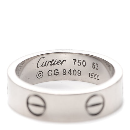 Cartier 18K White Gold 5.5mm LOVE Ring 53 6.25 4 of 5