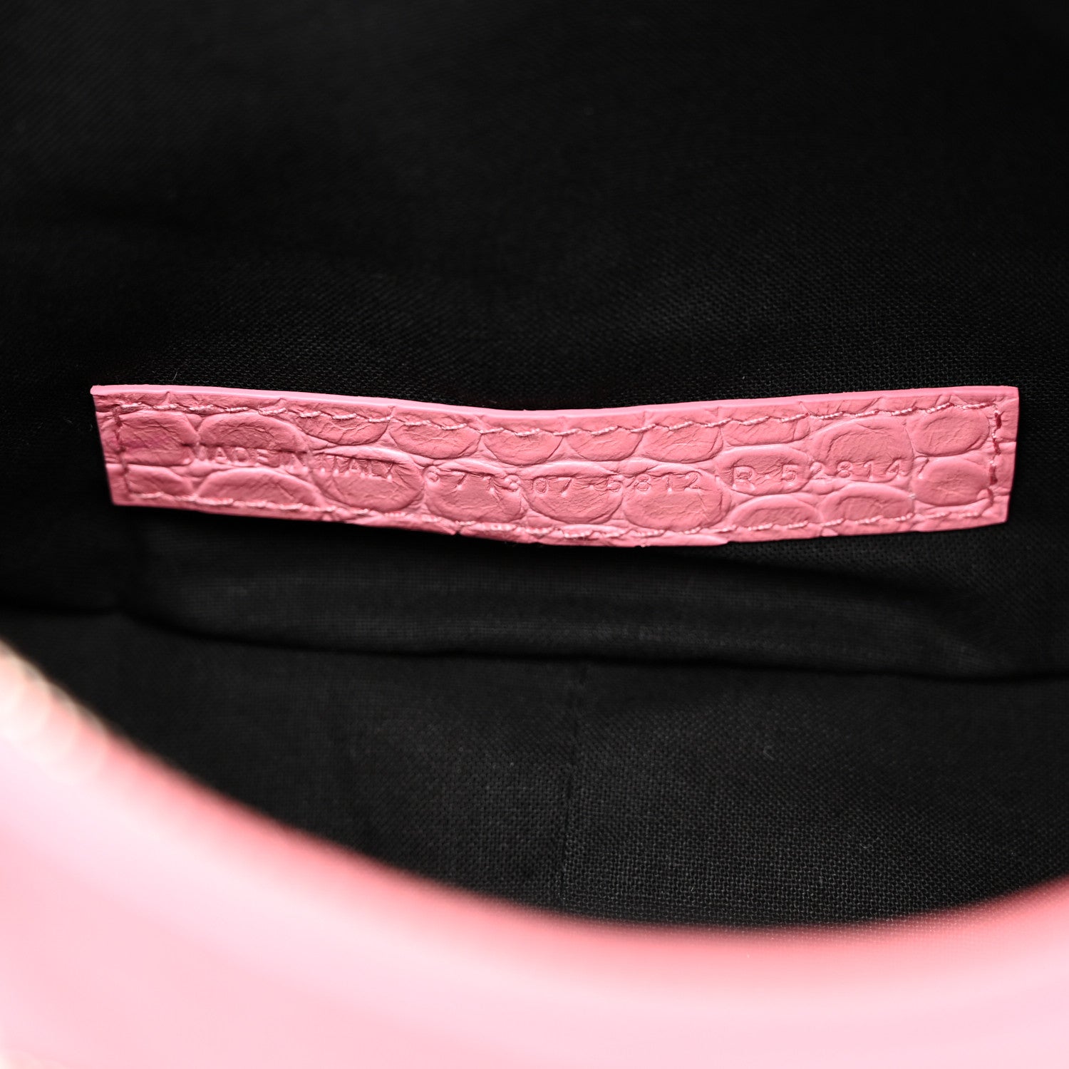 Balenciaga Extra Supple Calfskin Crocodile Embossed Small Le Cagole Shoulder Bag Sweet Pink 7 of 11