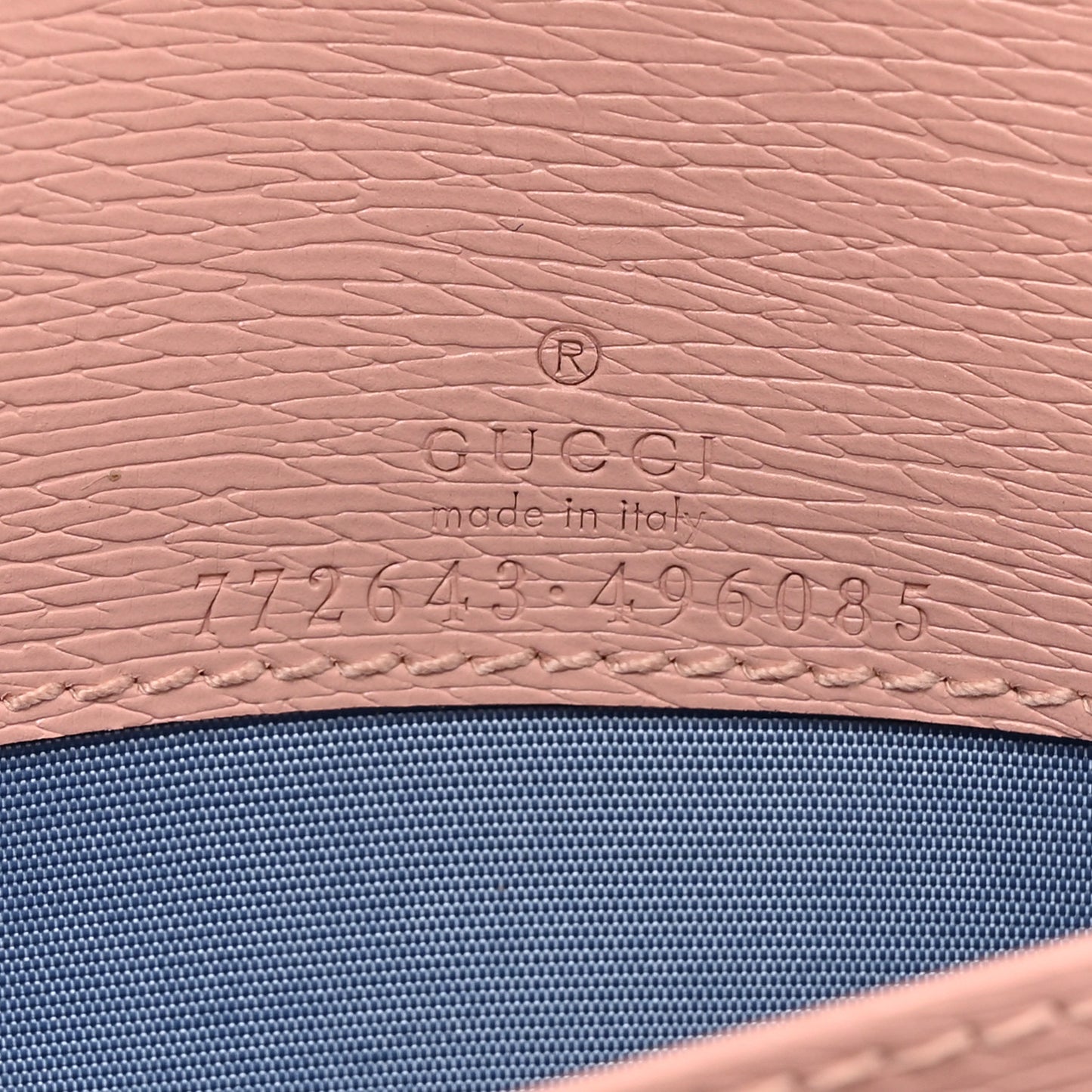 Textured Calfskin Script Logo Wallet On Chain Light Pink