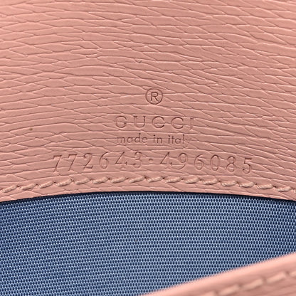 Gucci Textured Calfskin Script Logo Wallet On Chain Light Pink 6 of 14
