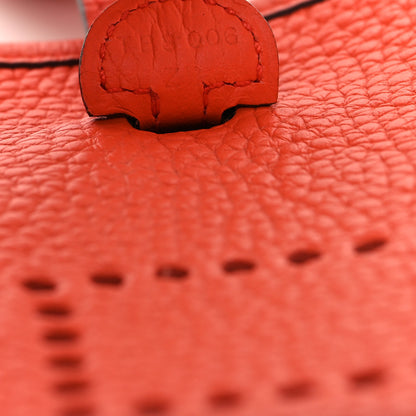 Hermes Taurillon Clemence Amazone Evelyne TPM Orange Poppy Bleu Saint Cyr 7 of 10