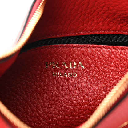 Prada Vitello Phenix Small Zippered Messenger Hobo Rosso 6 of 12