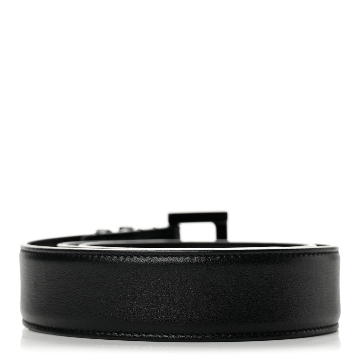 Box Laque Monochrome Monogram Square Buckle Belt 75 30 Black