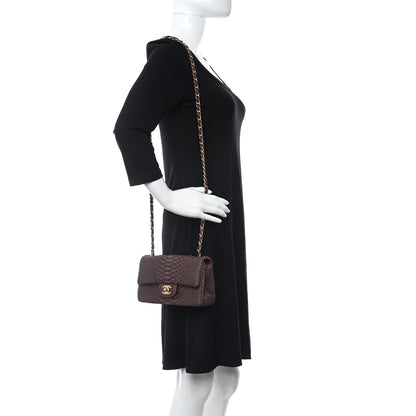 Chanel Snakeskin Mini Rectangular Flap Burgundy 2 of 11