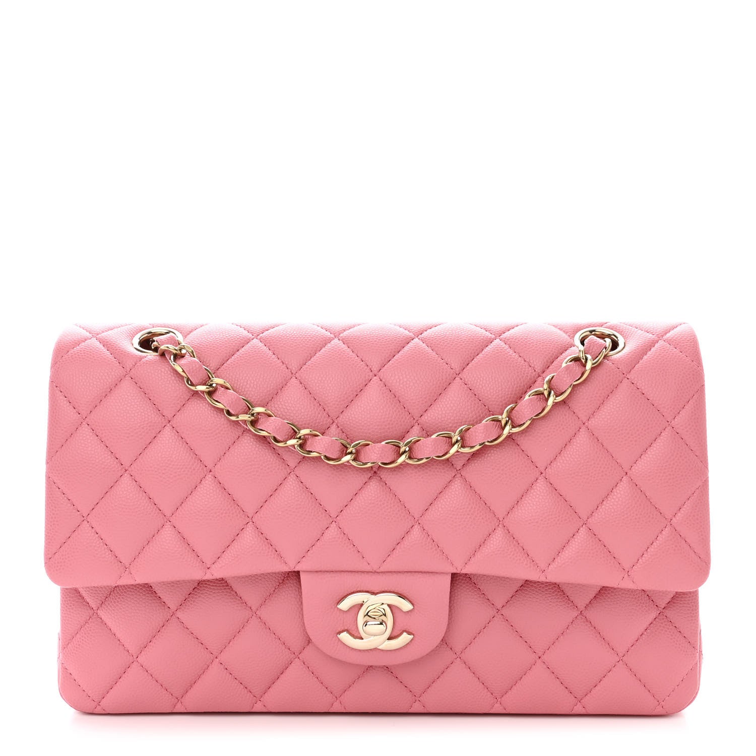 Chanel Caviar Quilted Medium Double Flap Pink 1 of 13