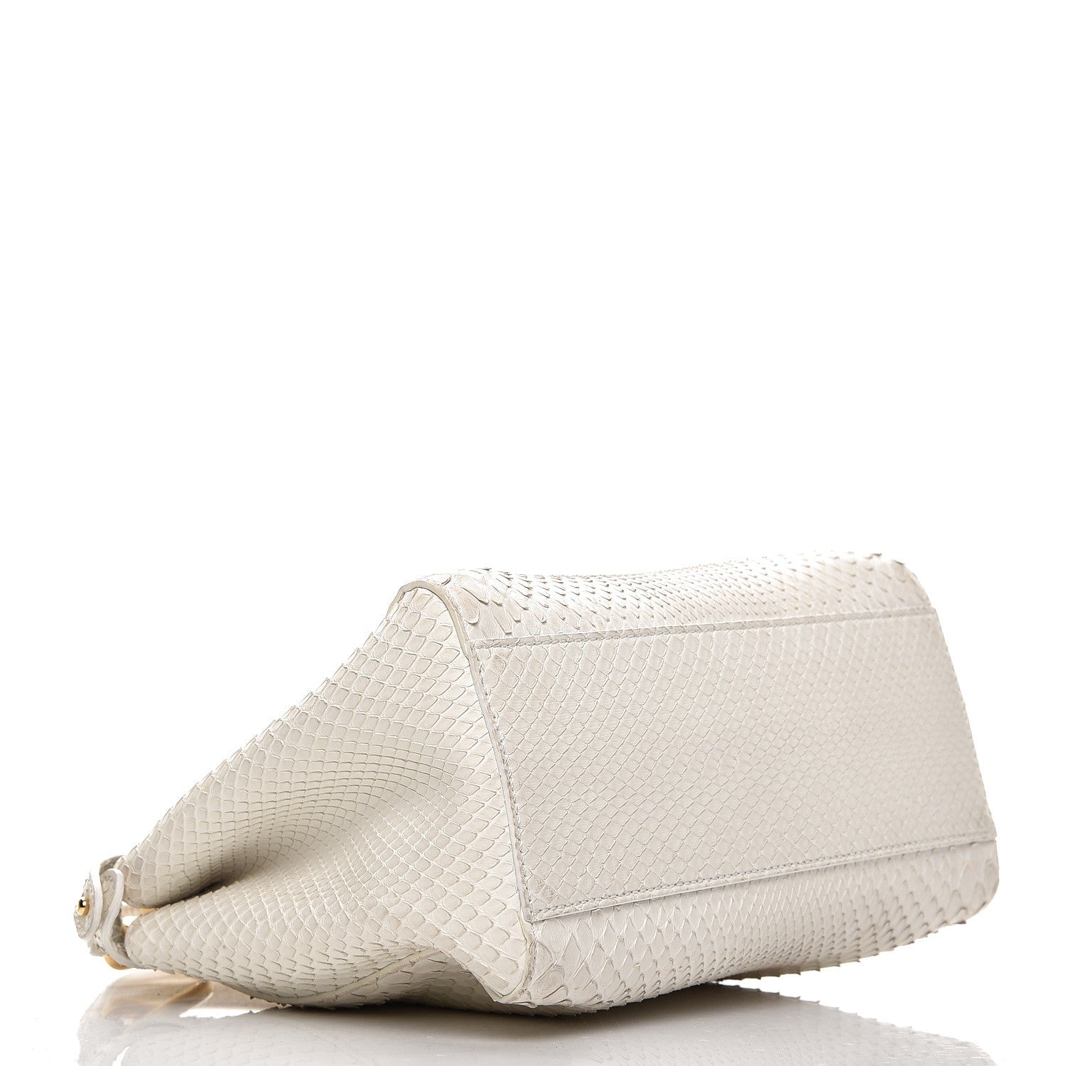 Fendi Python Mini Peekaboo Iconic Satchel White 5 of 14