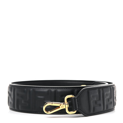 Fendi Vitello Grace FF 1974 Embossed Strap You Black 1 of 5