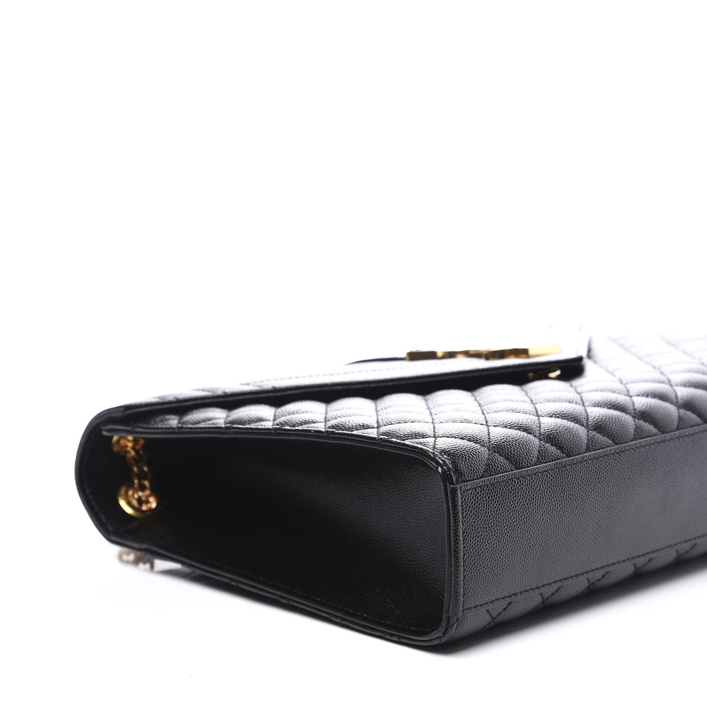 Grain De Poudre Textured Mixed Matelasse Large Triquilt Monogram Satchel Black