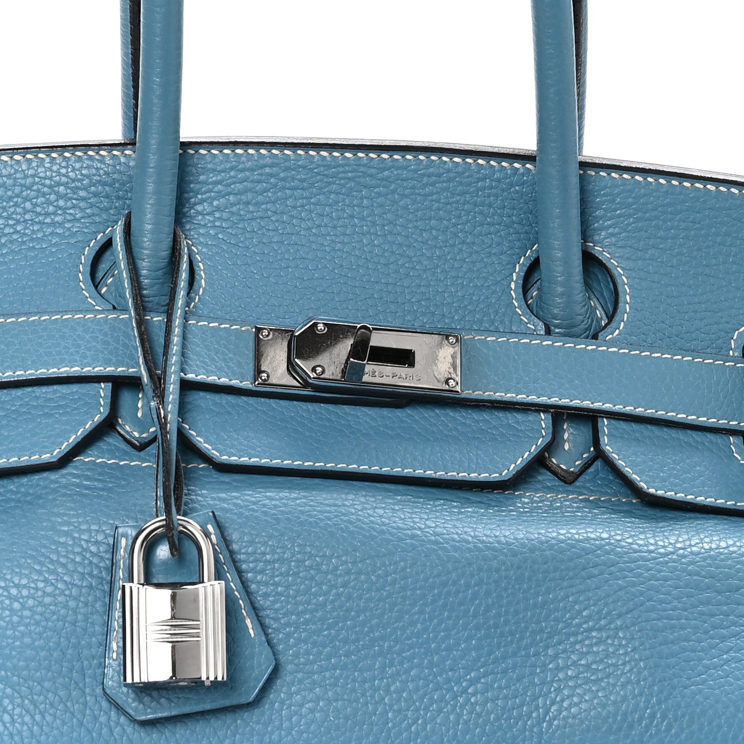 Hermes Taurillon Clemence JPG Birkin 42 Blue Jean 8 of 14