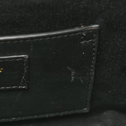 Saint Laurent Grain De Poudre Textured Mixed Matelasse Triquilt Small Monogram Satchel Black 9 of 11