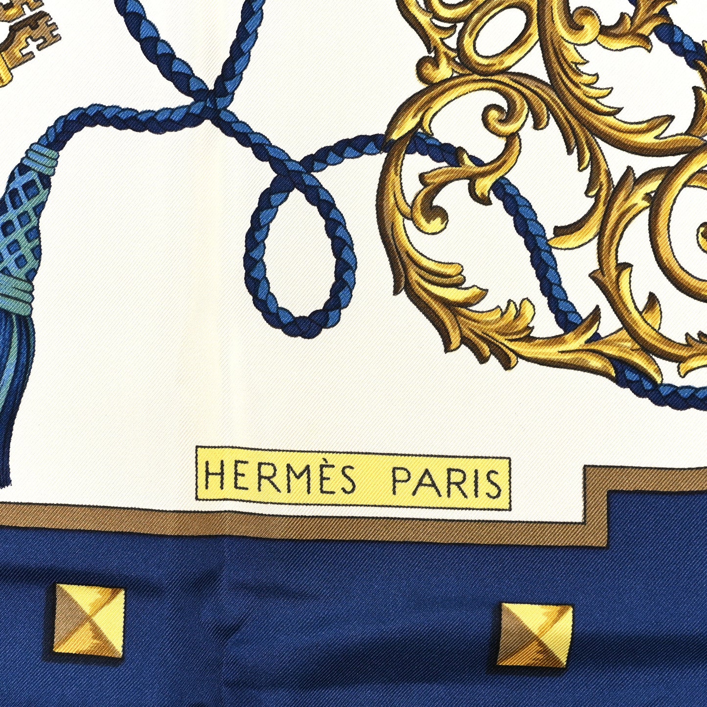 Silk Keys Les Cles Scarf 90 Bleu