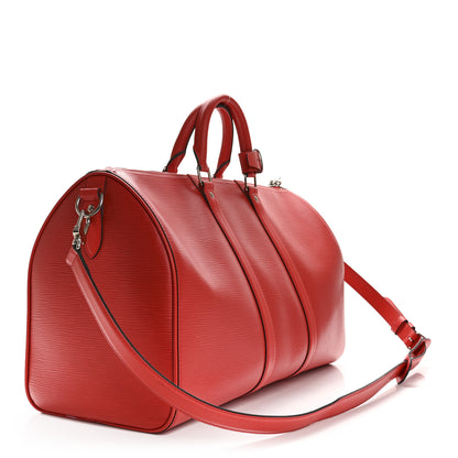 Louis Vuitton X SUPREME Epi Keepall Bandouliere 50 Red 2 of 11