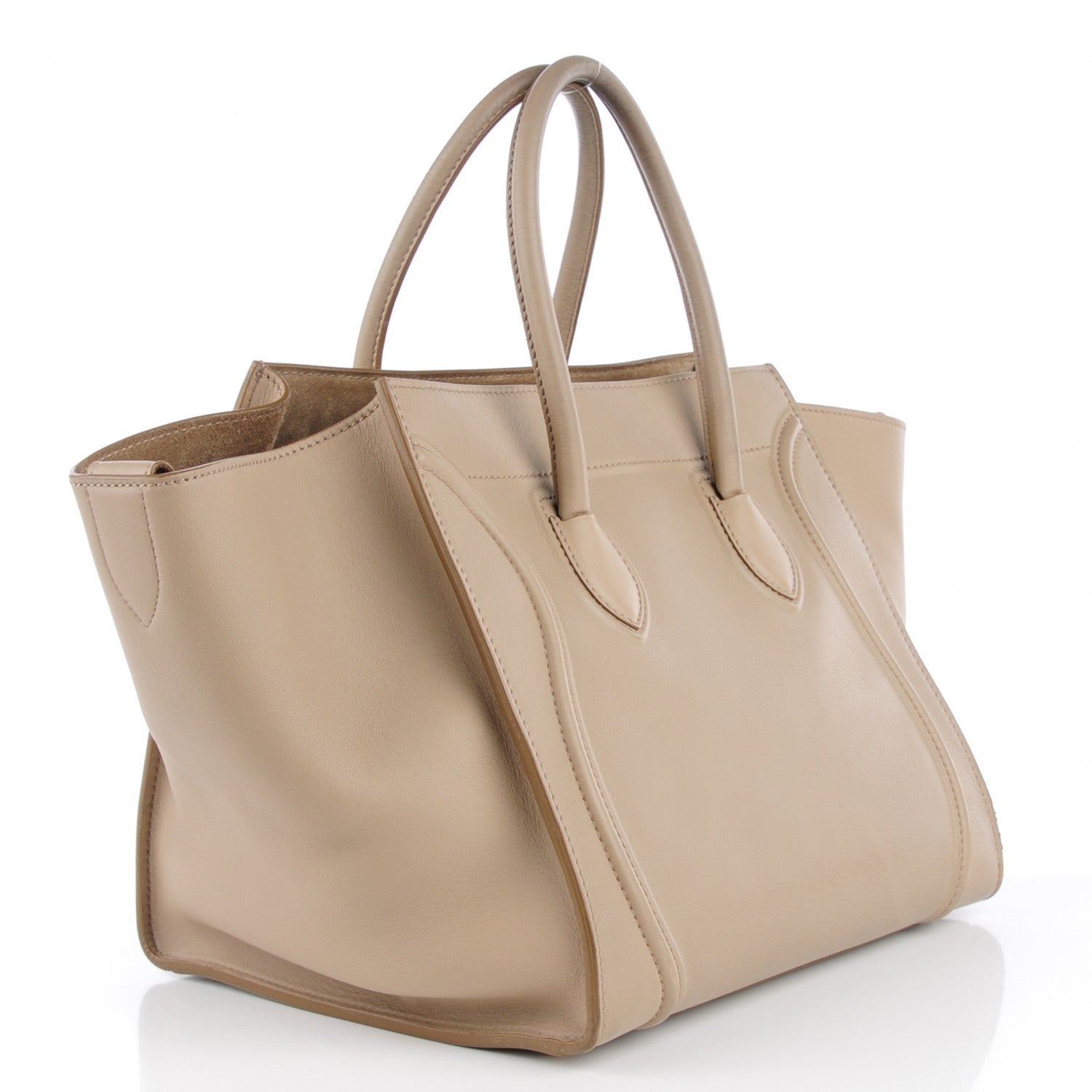 Celine Supple Calfskin Medium Phantom Luggage Beige 3 of 7