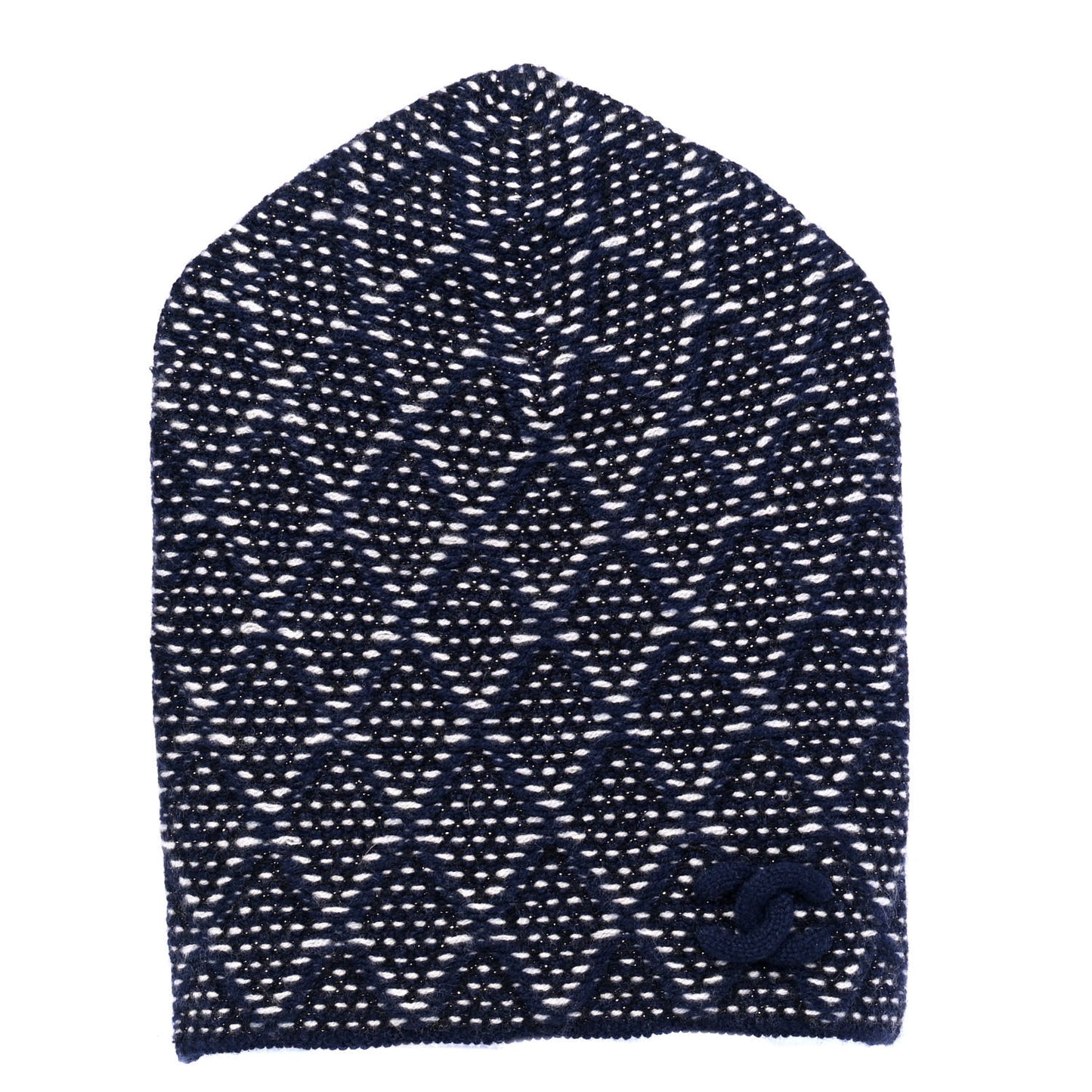 Cashmere CC Beanie Hat Navy Black White
