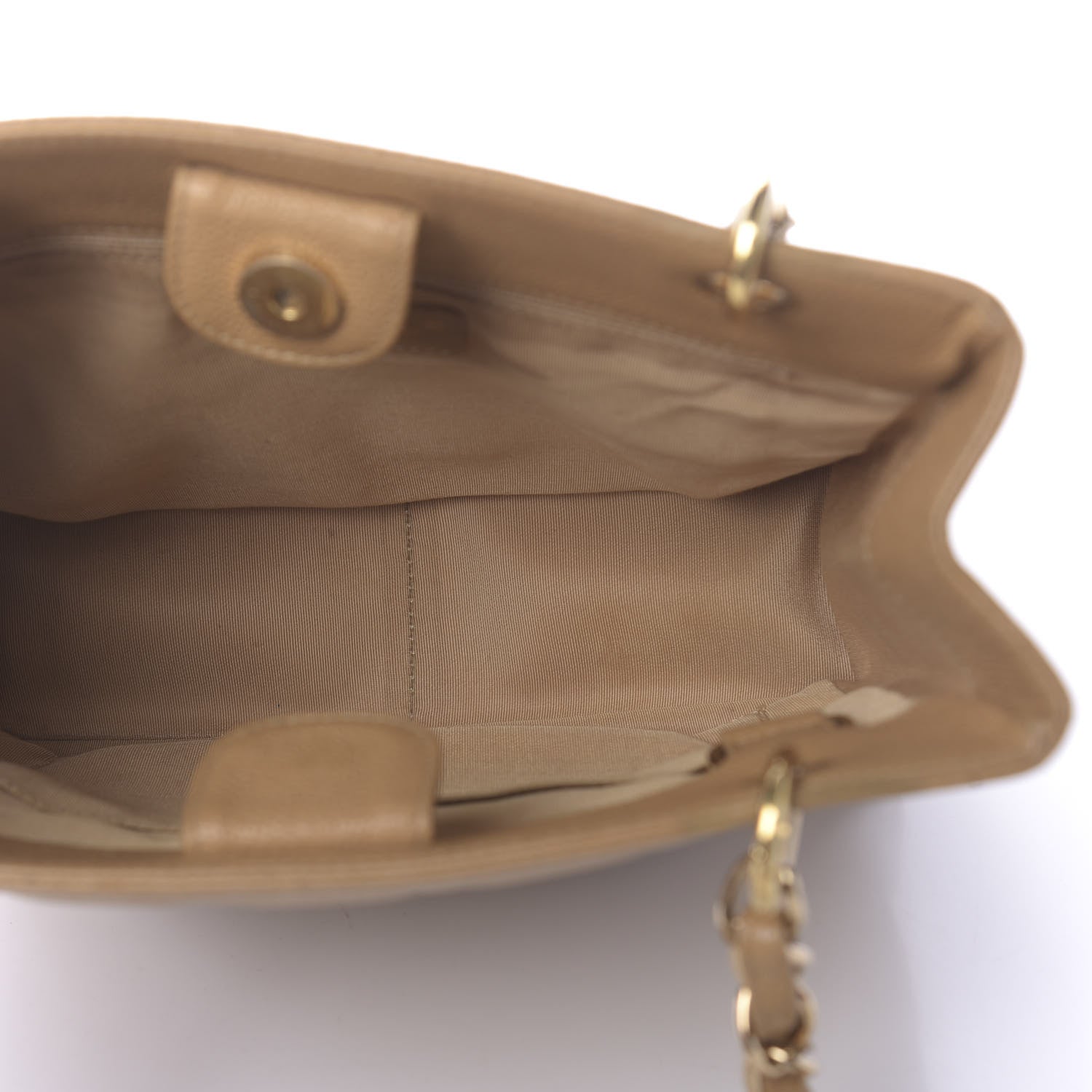 Chanel Caviar Quilted Petit Shopping Tote PST Dark Beige 4 of 9