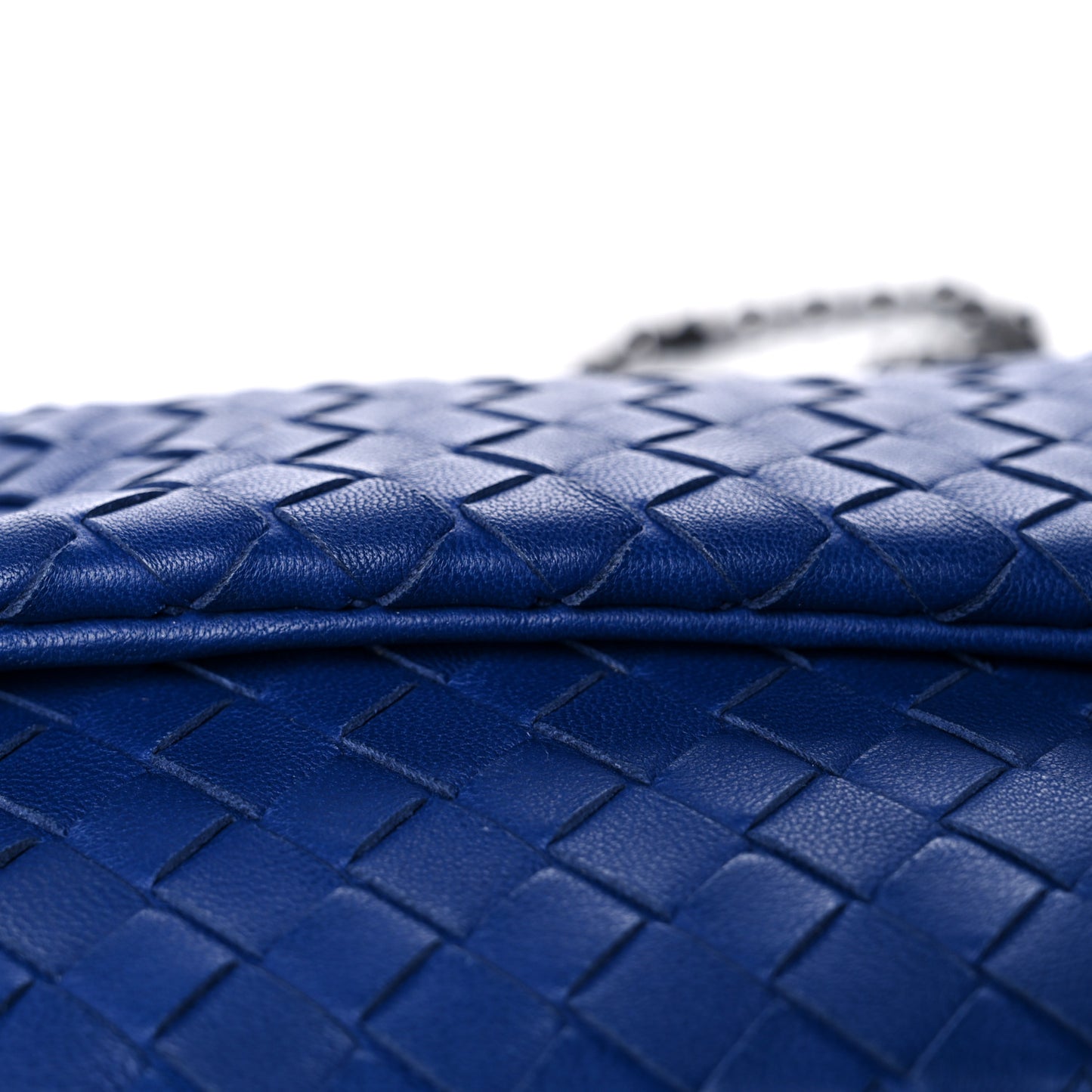 Nappa Intrecciato Small Chain Crossbody Cobalt