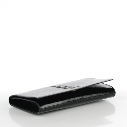 Saint Laurent Textured Patent Monogram Large Belle De Jour Clutch Black 4 of 7