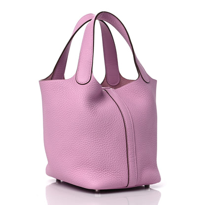 Hermes Taurillon Clemence Picotin Lock 18 PM Mauve Sylvestre 3 of 9