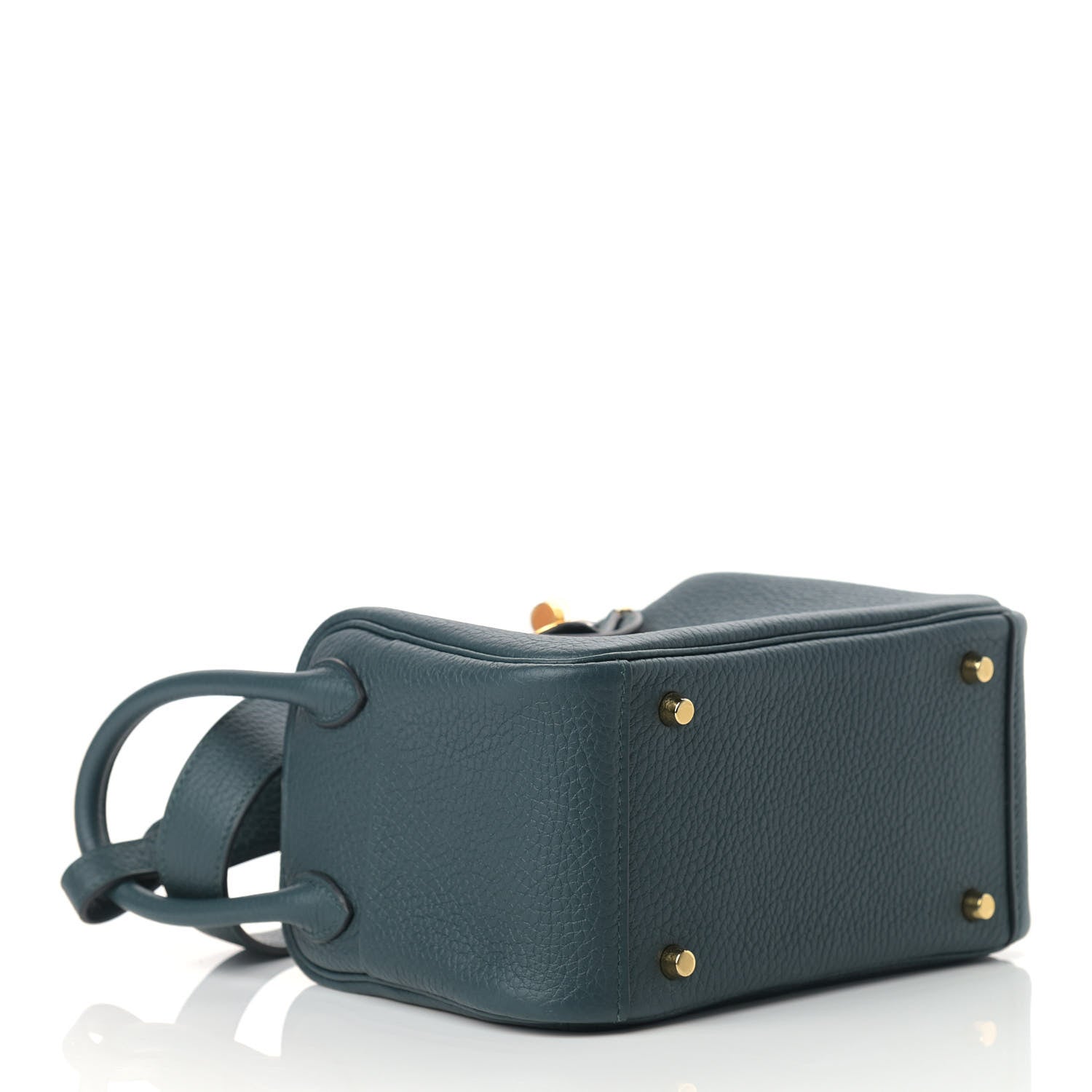 Hermes Taurillon Clemence Mini Lindy 20 Vert Cypress 4 of 10