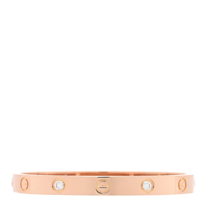 Cartier 18K Pink Gold 4 Diamond LOVE Bracelet 16 2 of 7