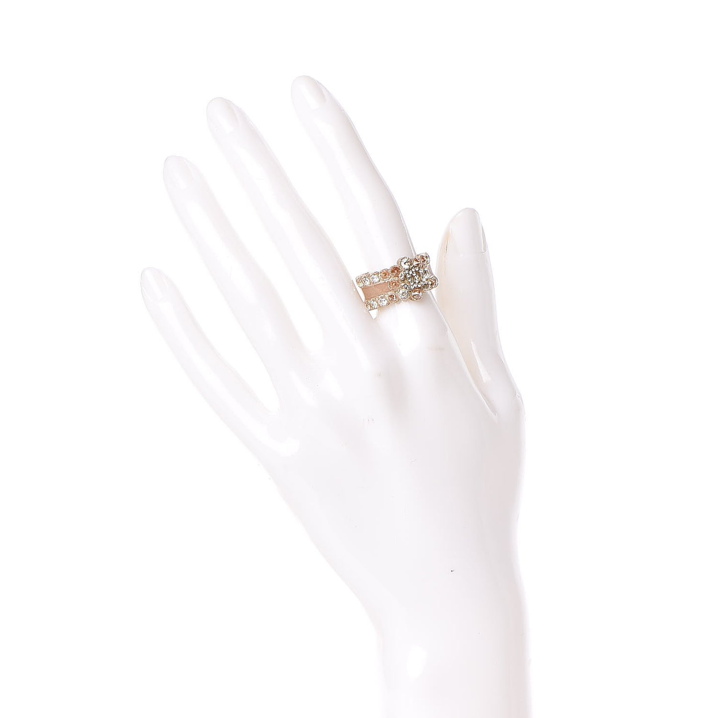 Crystal Enamel CC Ring 7 Gold