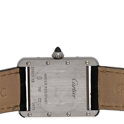 Cartier 18K White Gold Alligator 22mm Tank Louis Quartz Watch 4 of 4