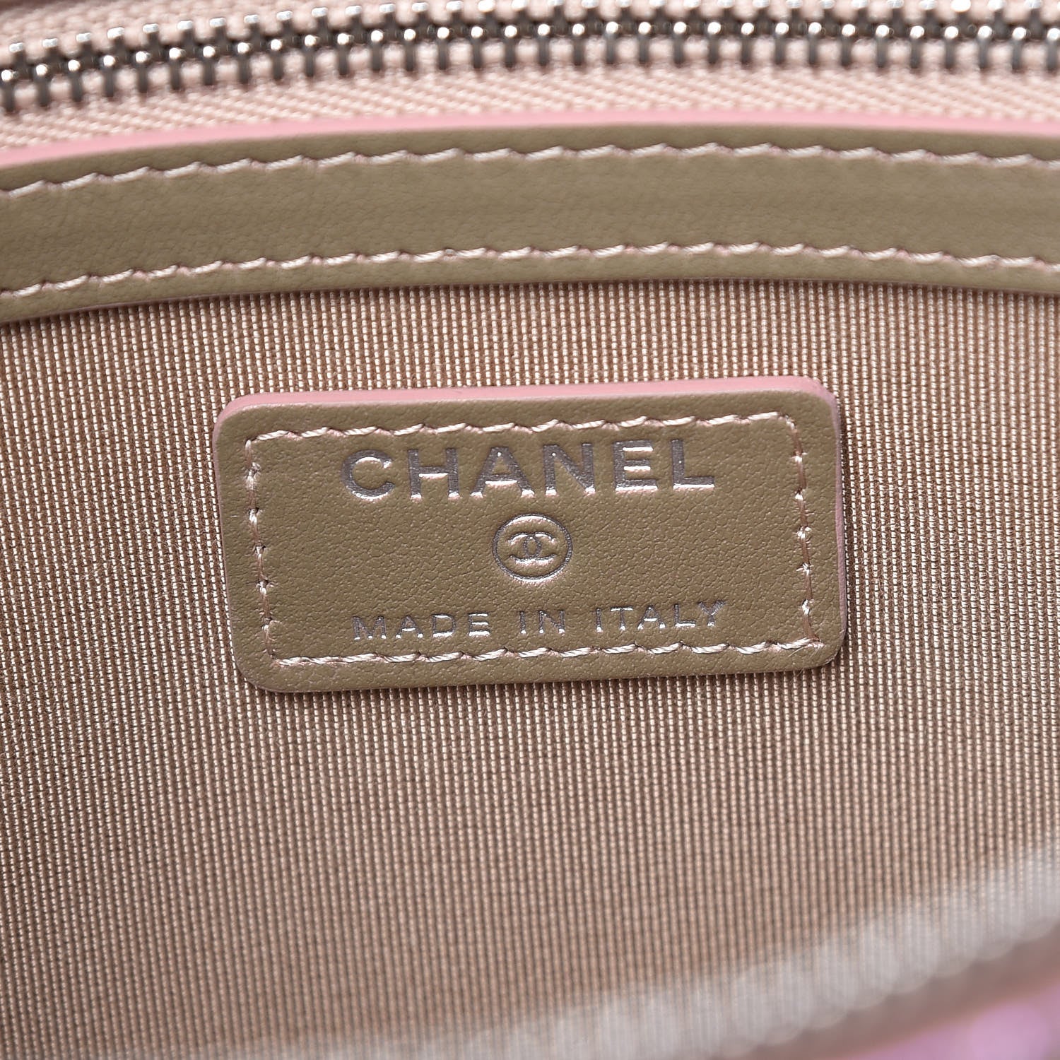 Chanel Iridescent Crumpled Calfskin Medium Cosmetic Case Pink 6 of 11