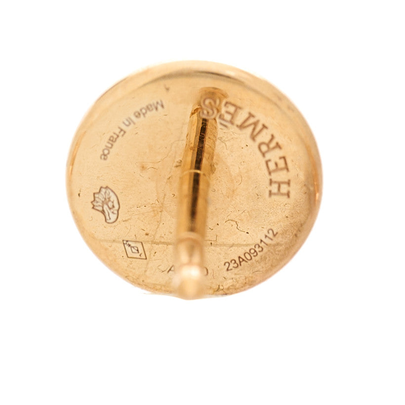 Hermes 18K Rose Gold TPM Ex-Libris Stud Earrings 4 of 5