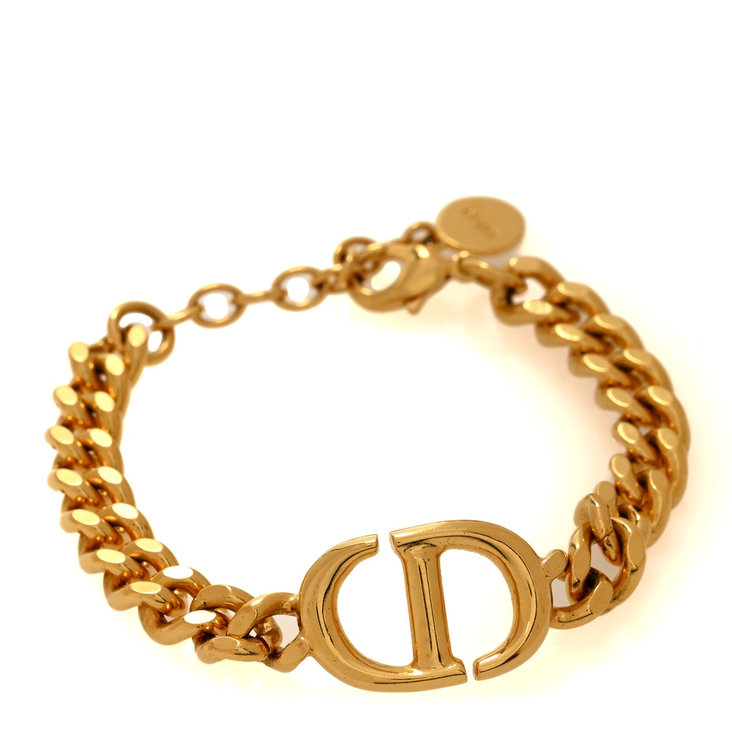 Brass CD Icon Chain Bracelet Gold