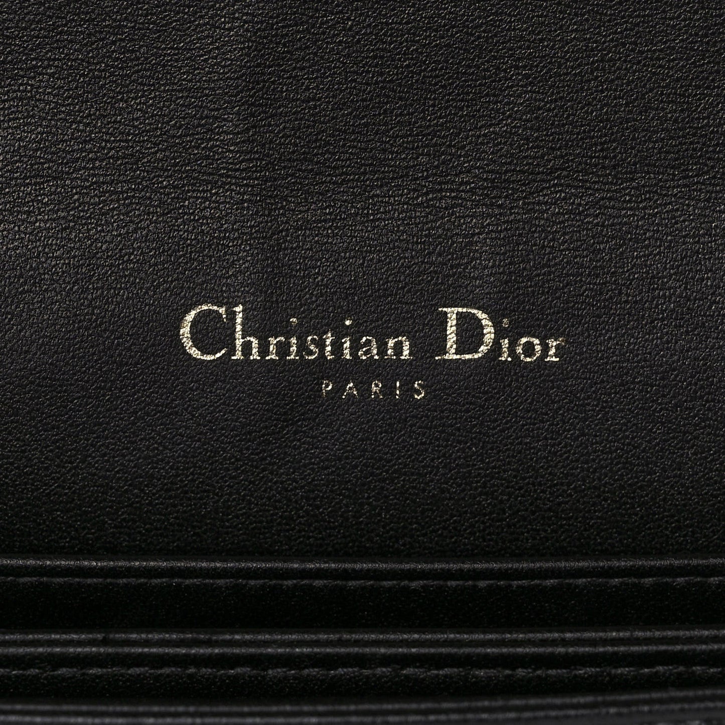 Lambskin Cannage Lady Dior Chain Wallet Black